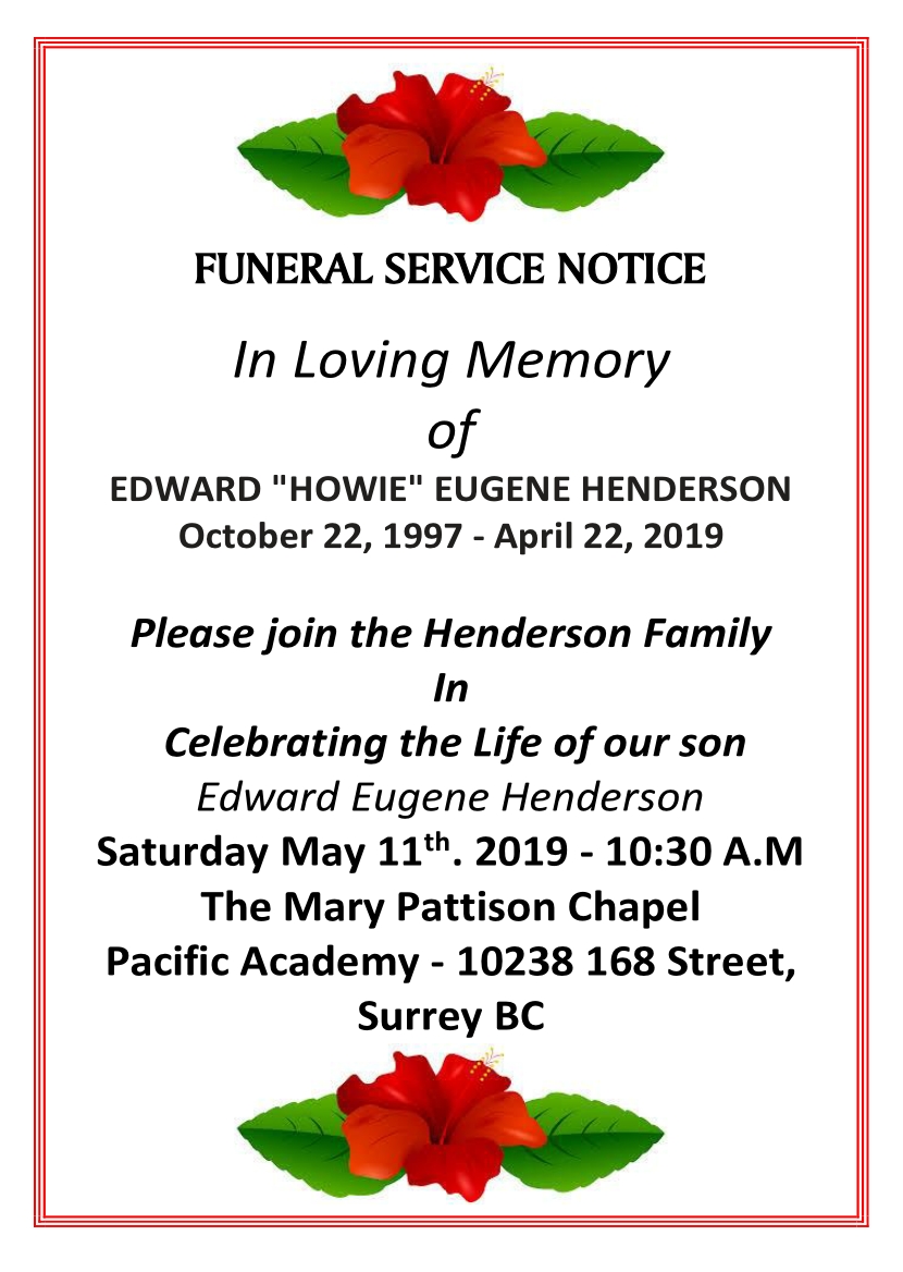 Howie Henderson Celebration of Life